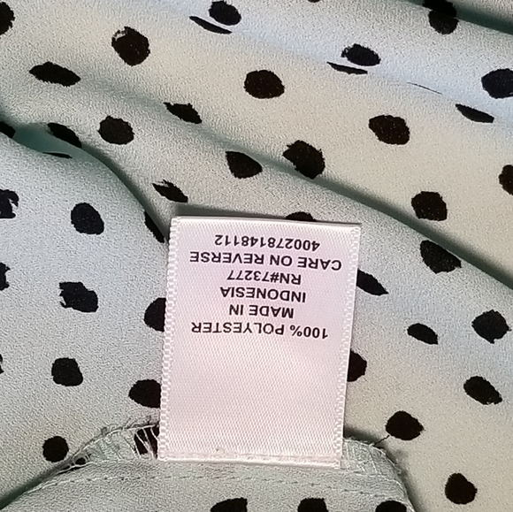 ELLE Mint Black Polka Dot top with Flared Sleeves - Picture 4 of 7